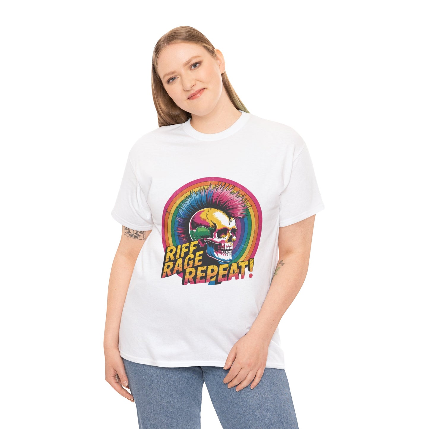 Riff, Rage, Repeat Unisex Guitar T-Shirt – Rock Musician Graphic Tee