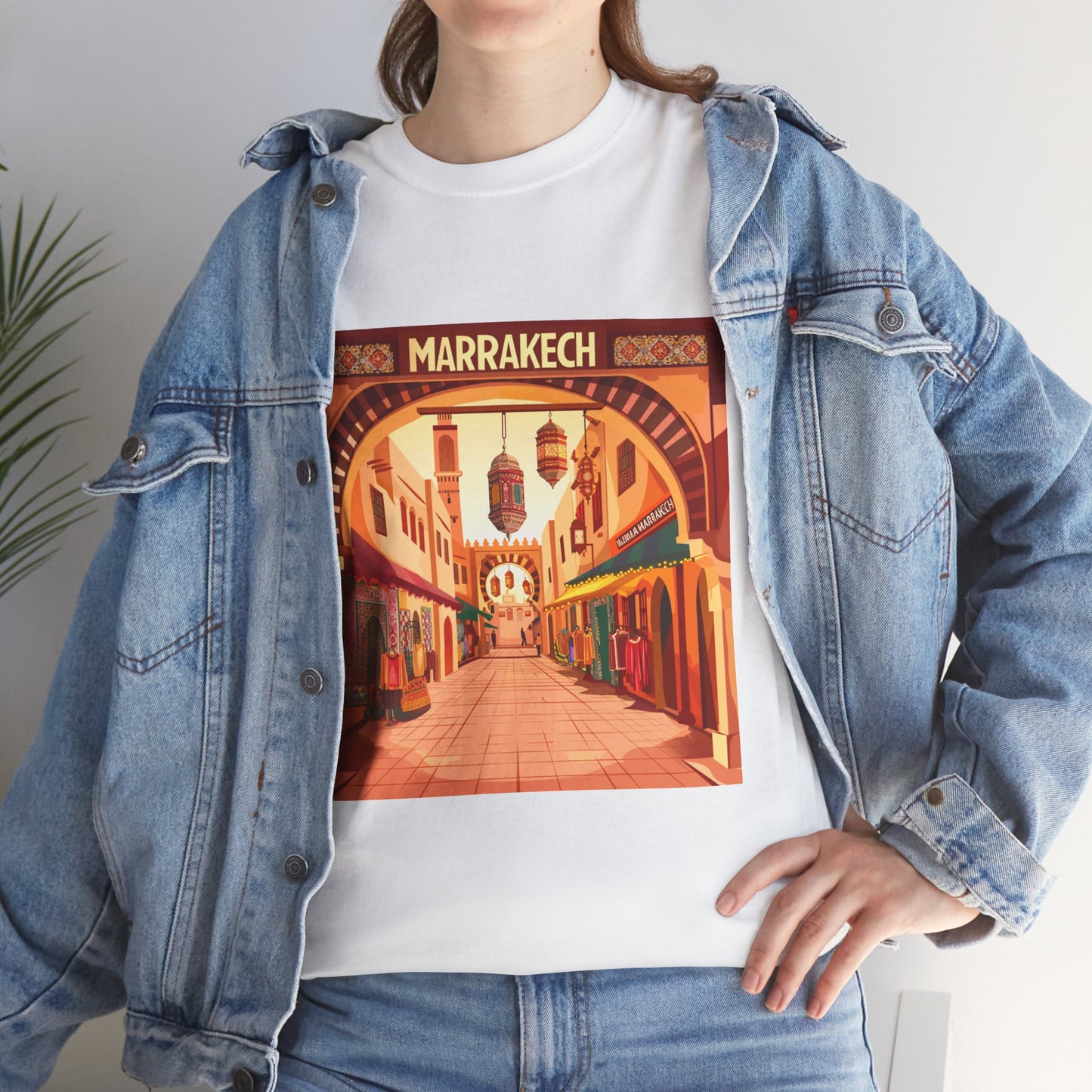 Moroccan Maze Unisex Travel T-Shirt – Morocco Cityscape Graphic Tee