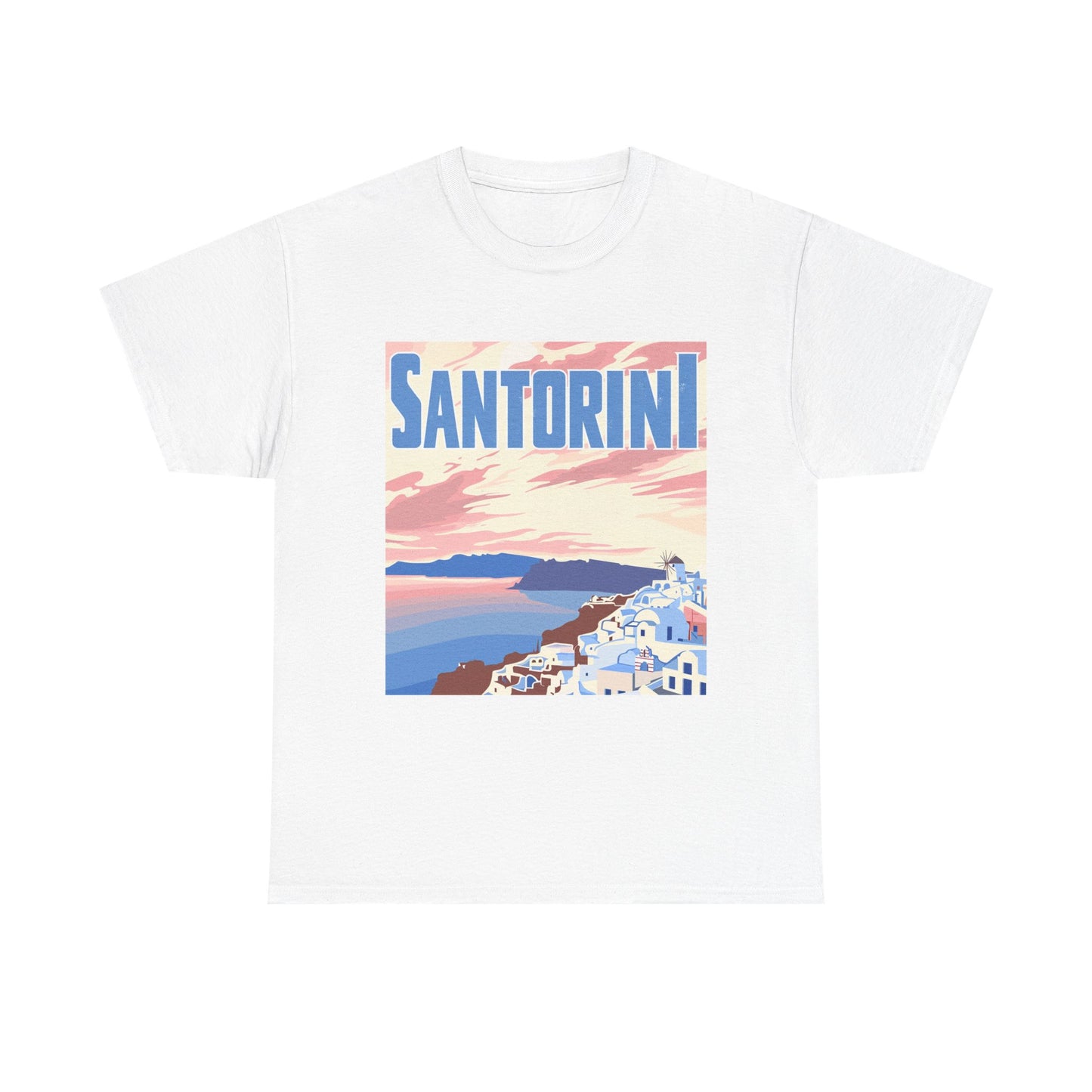 Sunset in Santorini Unisex Greece Travel T-Shirt – Urban Adventure Graphic Tee