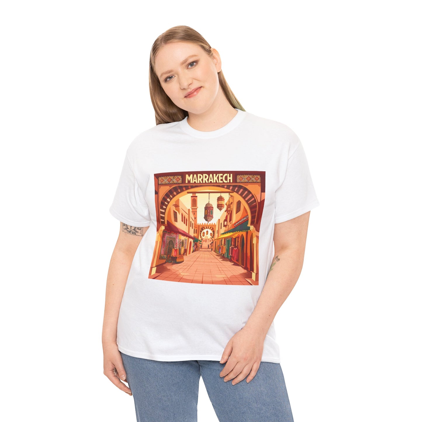 Moroccan Maze Unisex Travel T-Shirt – Morocco Cityscape Graphic Tee
