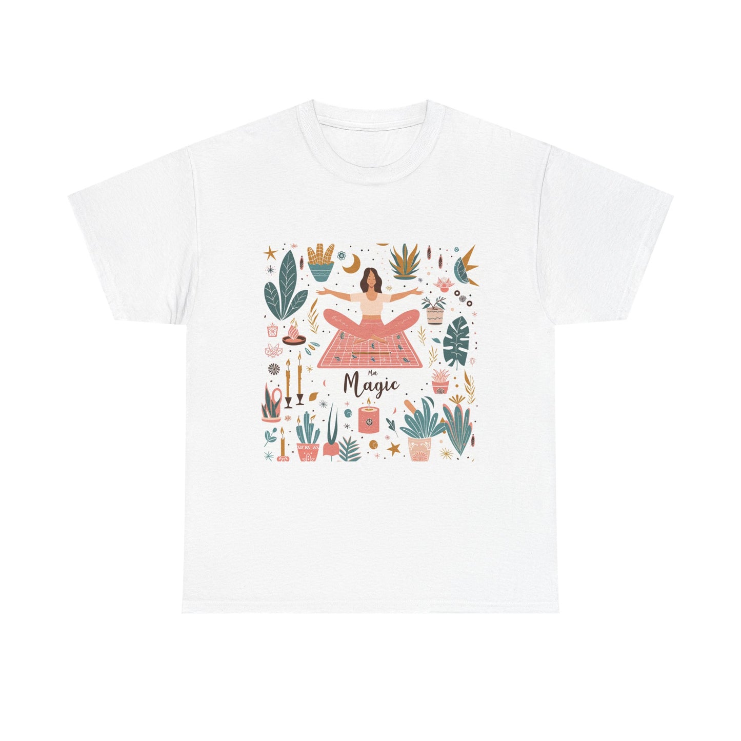 Mat Magic Yoga & Mindfulness Graphic T-Shirt – Women's Holistic Wellness Tee