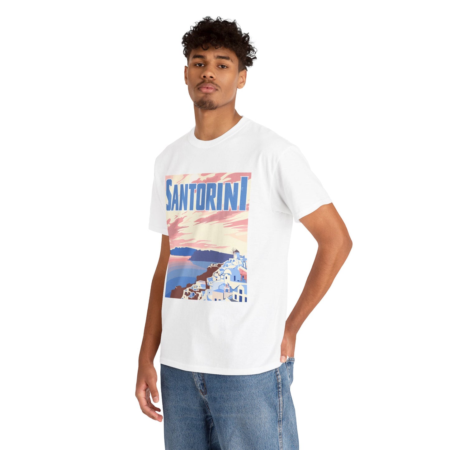 Sunset in Santorini Unisex Greece Travel T-Shirt – Urban Adventure Graphic Tee