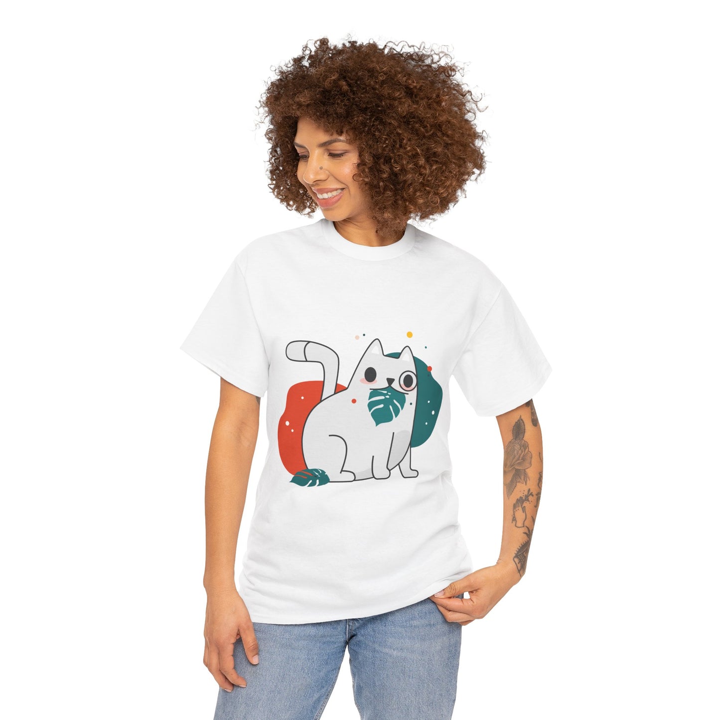 Leaf It to Me Funny Plant & Cat Tee – Unisex Green Thumb Cat Lover Shirt