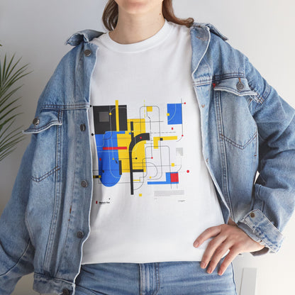 Neoplastic Flow Mondrian Style Graphic Tee – Unisex Abstract Art T-Shirt