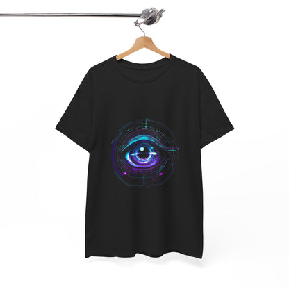 Augmented Reality Eye Cyberpunk Tee – Neon Futuristic Graphic Shirt (Unisex)