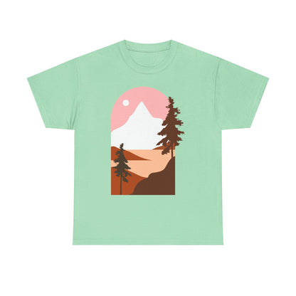 Misty Pines & Chill Vibes Nature Lover T-Shirt – Unisex Eco-Friendly Forest Tee