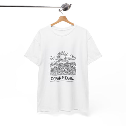 Ocean Please Nature-Inspired Tee – Unisex Beach Camping & Adventure Shirt