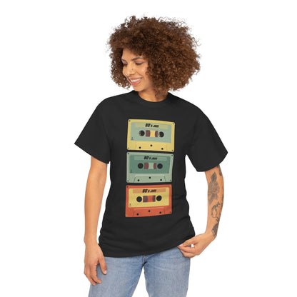 Retro Cassette Chaos Unisex 80s Music T-Shirt – Vintage Tape Graphic Tee