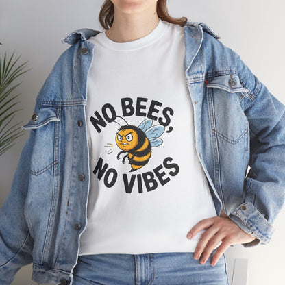 No Bees, No Vibes Unisex Environmental T-Shirt – Save the Bees Climate Tee