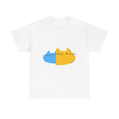 Double Trouble Peekaboo Cat T-Shirt – Funny Unisex Cat Duo Graphic Tee