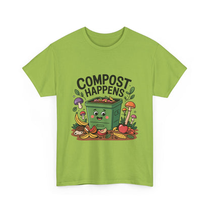 Compost Happens Funny Environmental T-Shirt – Unisex Eco-Friendly Lifestyle Tee