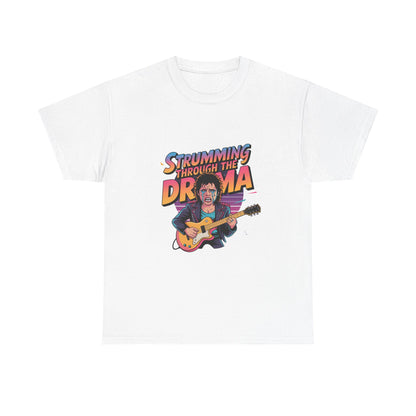 Strumming Through the Drama Guitar T-Shirt – Unisex Rock Music Graphic Tee