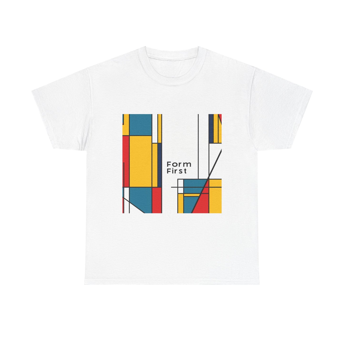 Form First Unisex Art T-Shirt – Bauhaus & Mondrian Modernism Graphic Tee
