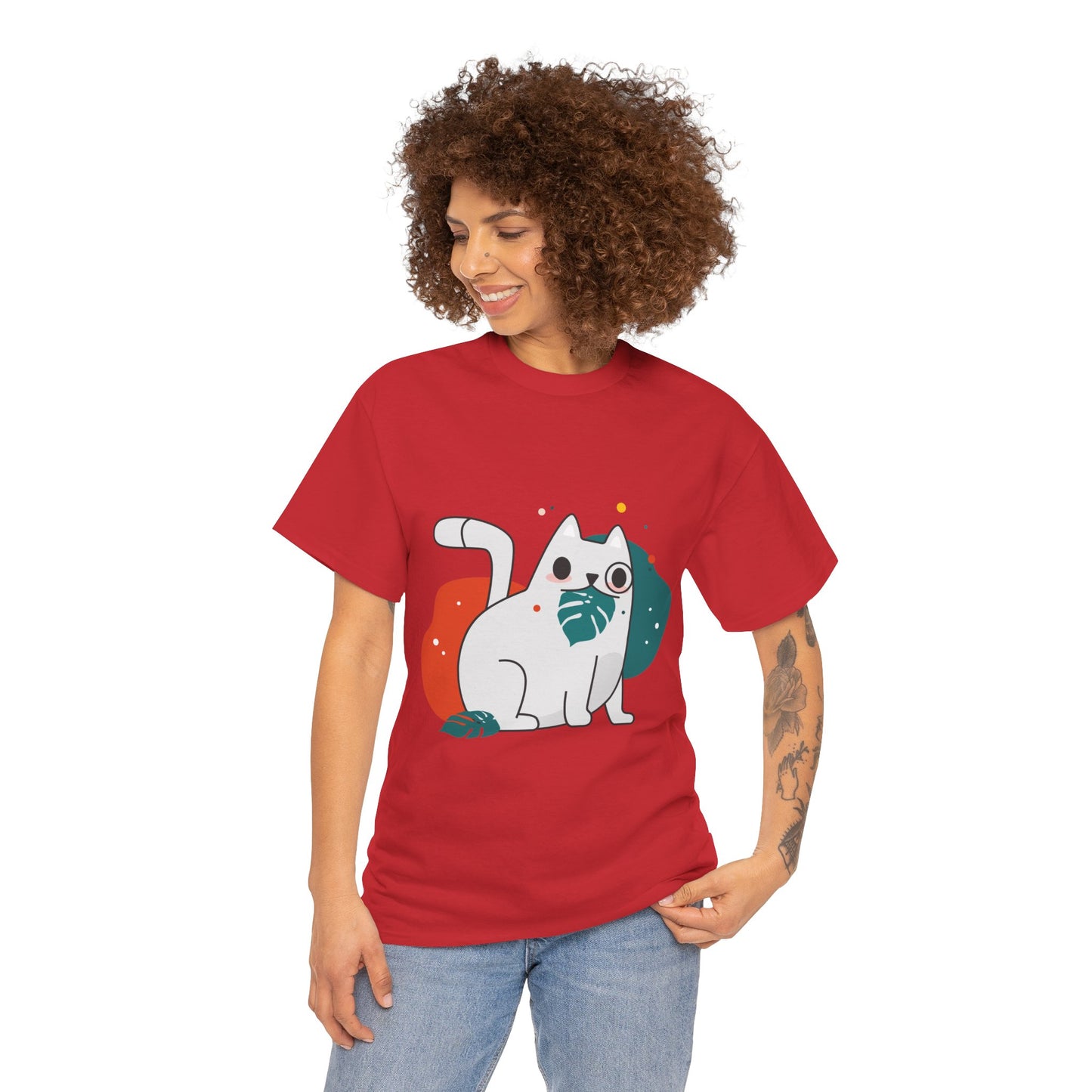 Leaf It to Me Funny Plant & Cat Tee – Unisex Green Thumb Cat Lover Shirt