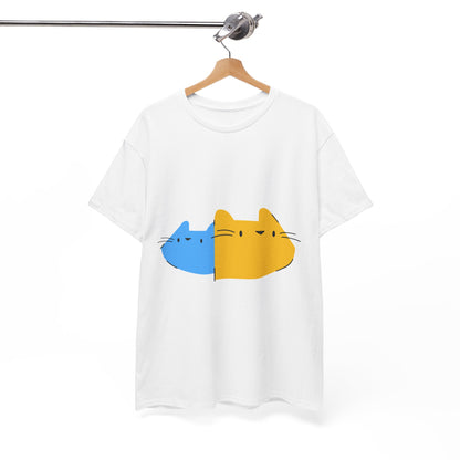 Double Trouble Peekaboo Cat T-Shirt – Funny Unisex Cat Duo Graphic Tee
