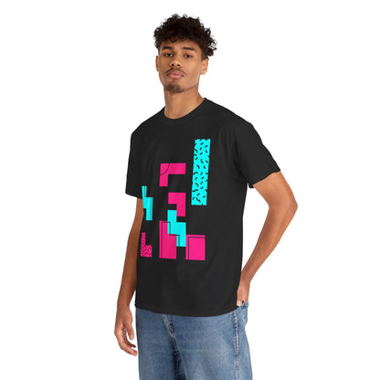 Bricks Falling Unisex 80s Gamer Tee – Retro Block Puzzle Graphic T-Shirt