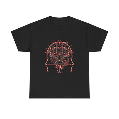 AI Core Brain Cyberpunk Neon T-Shirt – Futuristic Graphic Tee (Unisex)
