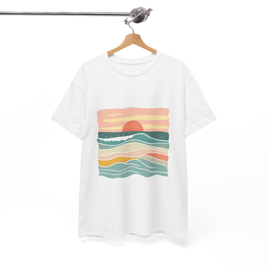 Peace Comes in Waves Nature Tee – Unisex Beach & Camping Graphic T-Shirt