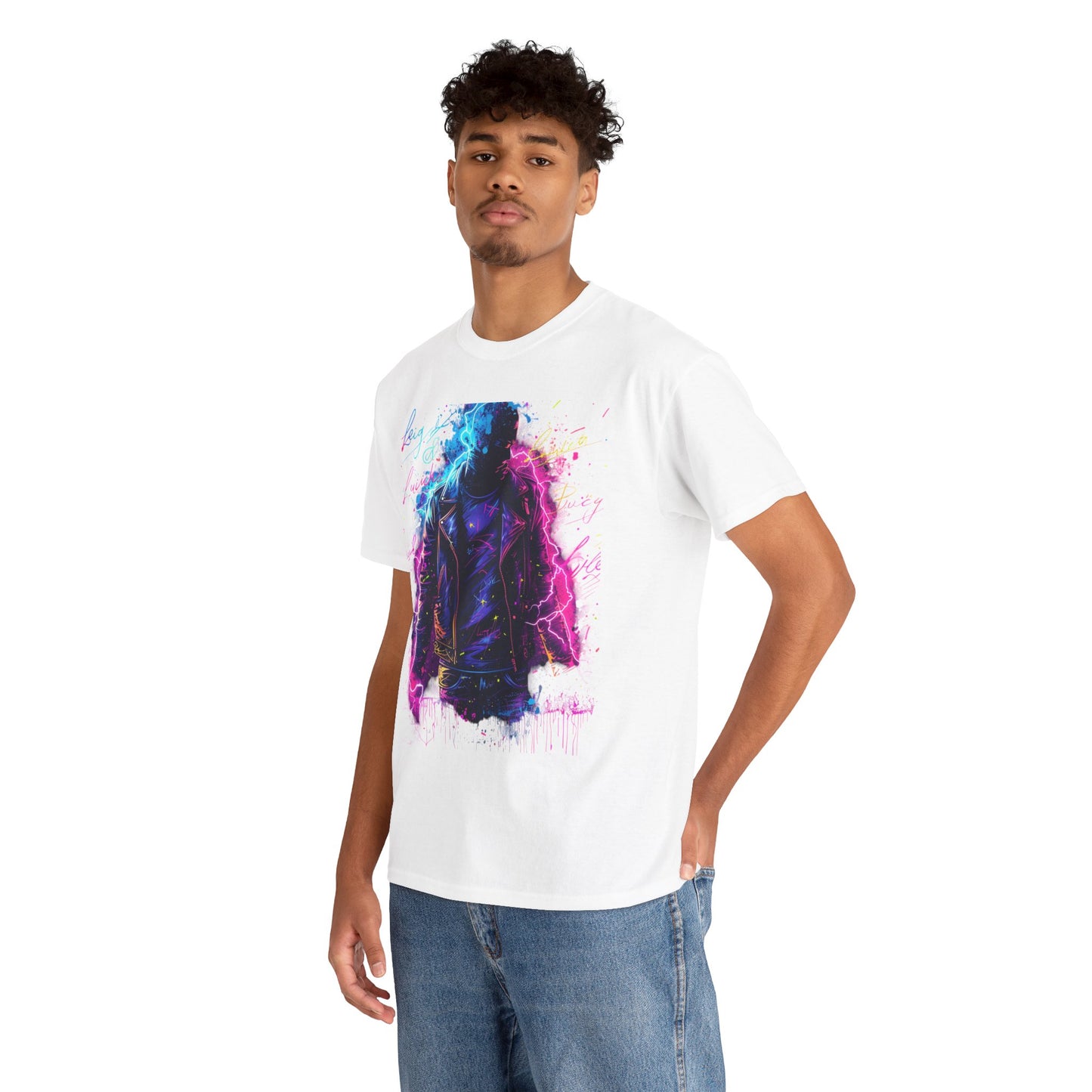 Leather, Lyrics & Lightning Unisex Rock T-Shirt – Guitar Lover Graphic Tee