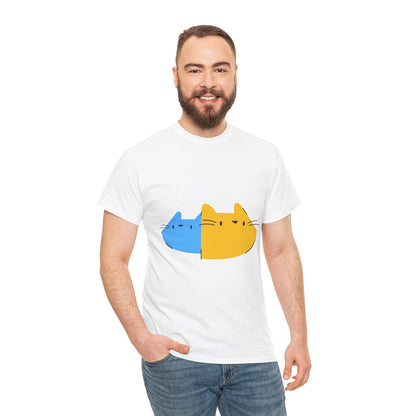 Double Trouble Peekaboo Cat T-Shirt – Funny Unisex Cat Duo Graphic Tee