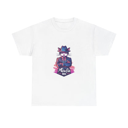 Meowfia Boss Funny Cat T-Shirt – Unisex Mafia Cat Pun Graphic Tee