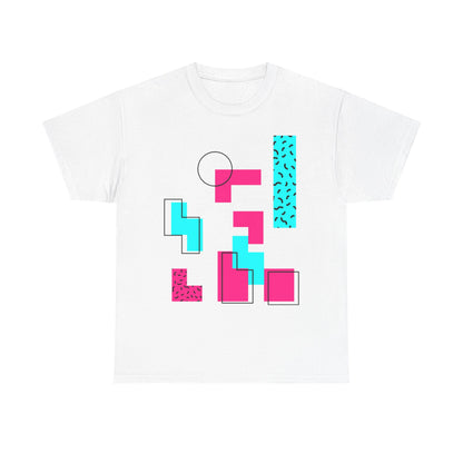 Bricks Falling Unisex 80s Gamer Tee – Retro Block Puzzle Graphic T-Shirt