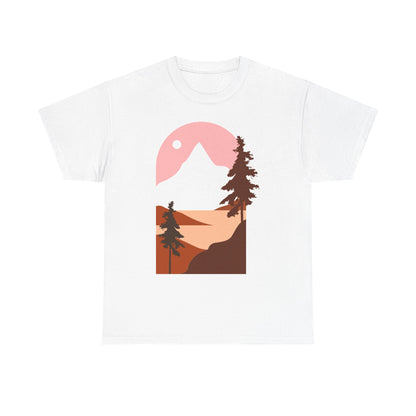 Misty Pines & Chill Vibes Nature Lover T-Shirt – Unisex Eco-Friendly Forest Tee