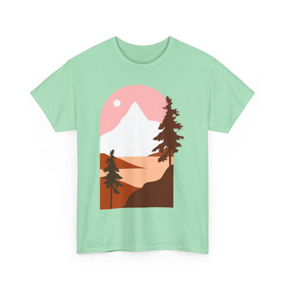 Misty Pines & Chill Vibes Nature Lover T-Shirt – Unisex Eco-Friendly Forest Tee