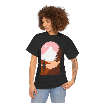 Misty Pines & Chill Vibes Nature Lover T-Shirt – Unisex Eco-Friendly Forest Tee