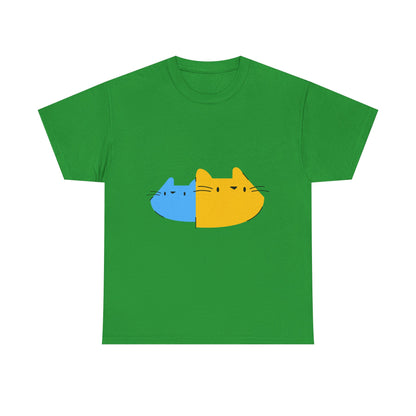 Double Trouble Peekaboo Cat T-Shirt – Funny Unisex Cat Duo Graphic Tee
