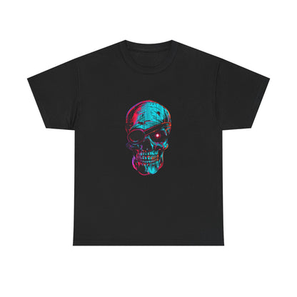 Glitched Pirate Cyberpunk Neon Tee – Futuristic Graphic Shirt (Unisex)