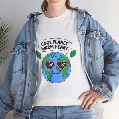 Cool Planet, Warm Heart Climate-Friendly T-Shirt – Unisex Save the Planet Tee