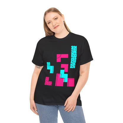 Bricks Falling Unisex 80s Gamer Tee – Retro Block Puzzle Graphic T-Shirt