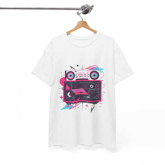 Boom Box 80s Music Lover Tee – Unisex Retro Cassette Player T-Shirt
