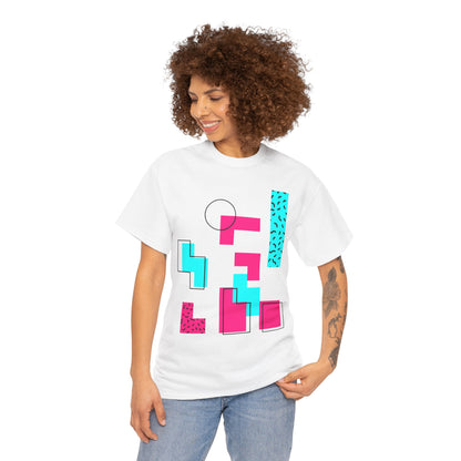 Bricks Falling Unisex 80s Gamer Tee – Retro Block Puzzle Graphic T-Shirt