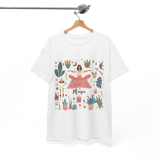 Mat Magic Yoga & Mindfulness Graphic T-Shirt – Women's Holistic Wellness Tee