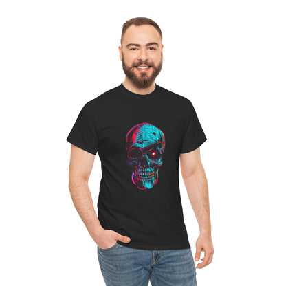 Glitched Pirate Cyberpunk Neon Tee – Futuristic Graphic Shirt (Unisex)