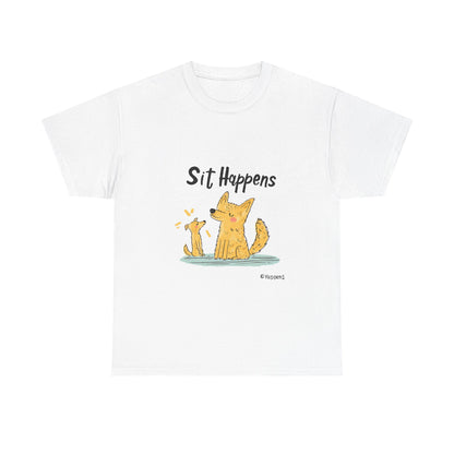 Sit Happens Funny Dog Training T-Shirt – Unisex Humor Tee for Dog Parents