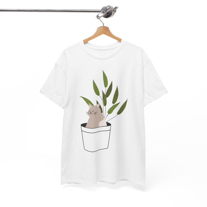 Purrfectly Planted Funny Cat & Plants T-Shirt – Unisex Cat Parent Tee