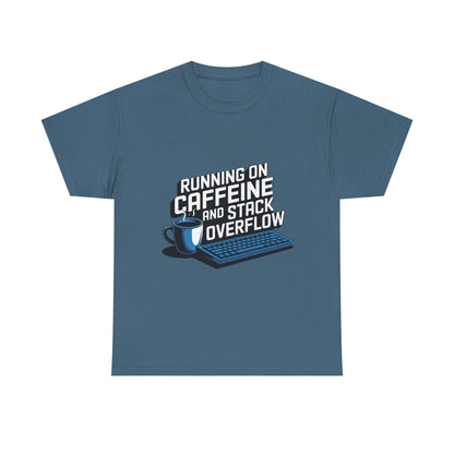 Running on Caffeine & Stack Overflow T-Shirt – Unisex Developer Humor Tee