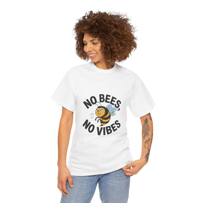 No Bees, No Vibes Unisex Environmental T-Shirt – Save the Bees Climate Tee