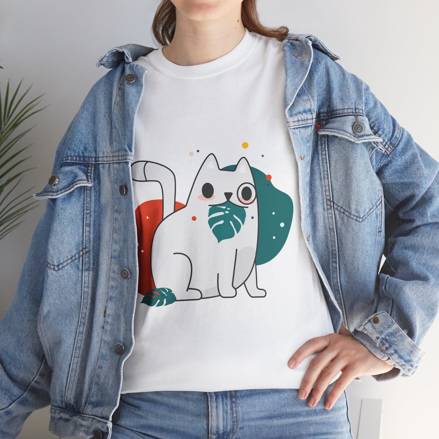Leaf It to Me Funny Plant & Cat Tee – Unisex Green Thumb Cat Lover Shirt