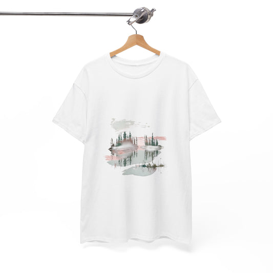 Moody Forest Mornings Unisex Nature Tee – Forest Hiking & Camping Shirt