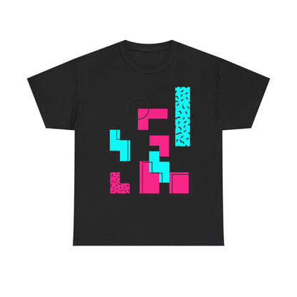 Bricks Falling Unisex 80s Gamer Tee – Retro Block Puzzle Graphic T-Shirt