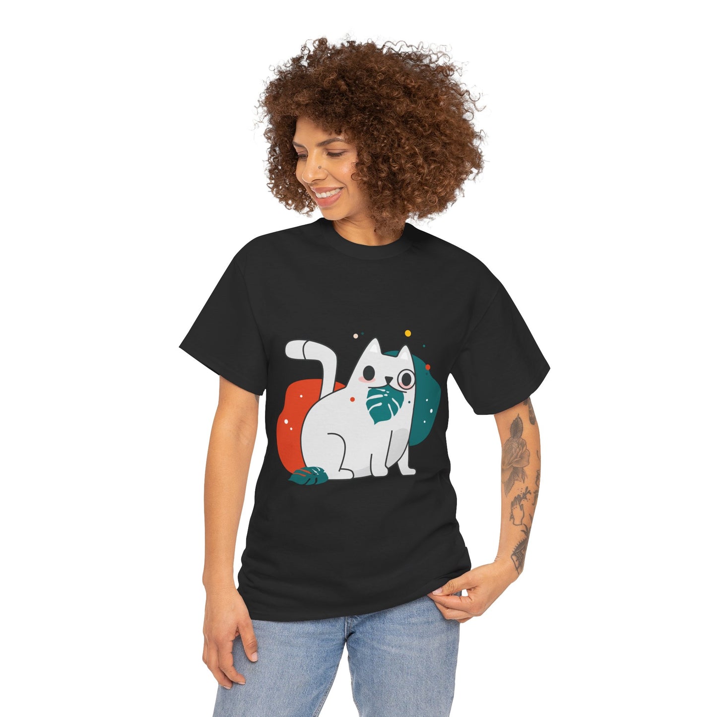 Leaf It to Me Funny Plant & Cat Tee – Unisex Green Thumb Cat Lover Shirt