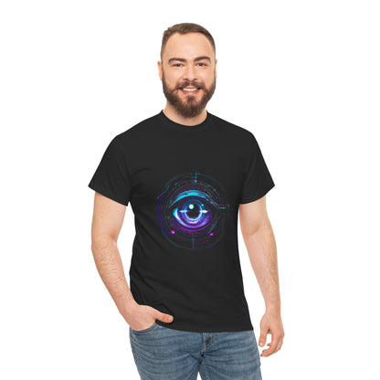 Augmented Reality Eye Cyberpunk Tee – Neon Futuristic Graphic Shirt (Unisex)