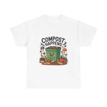 Compost Happens Funny Environmental T-Shirt – Unisex Eco-Friendly Lifestyle Tee