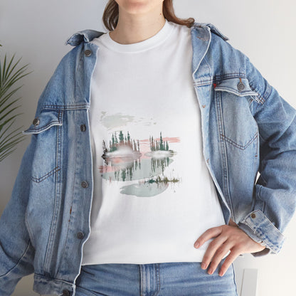 Moody Forest Mornings Unisex Nature Tee – Forest Hiking & Camping Shirt