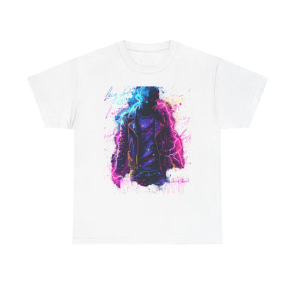 Leather, Lyrics & Lightning Unisex Rock T-Shirt – Guitar Lover Graphic Tee