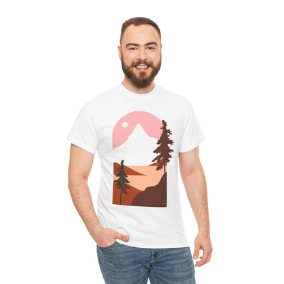 Misty Pines & Chill Vibes Nature Lover T-Shirt – Unisex Eco-Friendly Forest Tee
